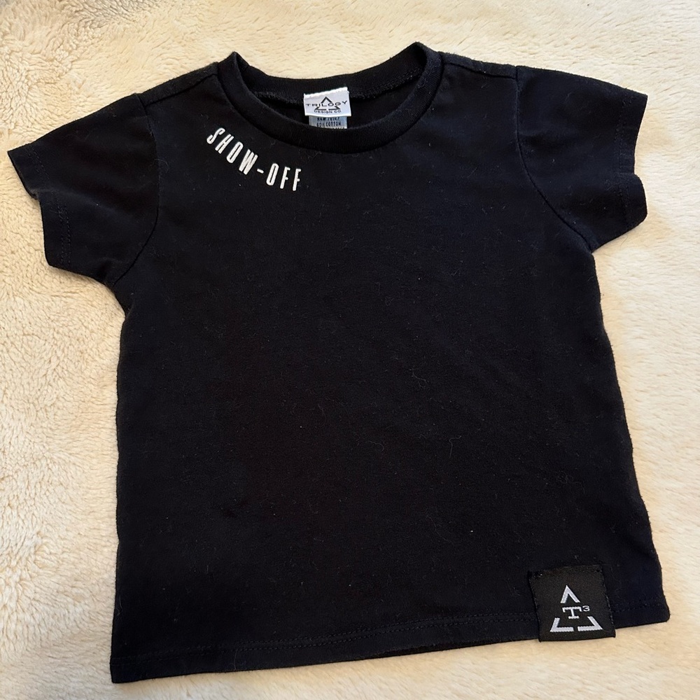 Show Off Graffic. Black Kids Short Sleeve Tee